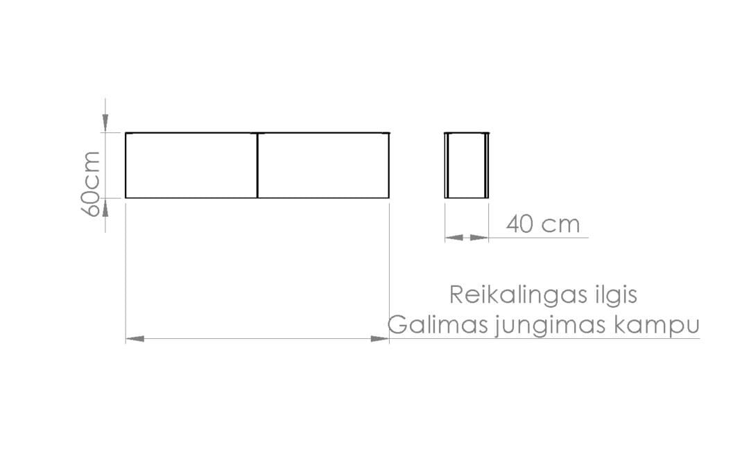 Moduliniai metaliniai vazonai (sujungiami) 60 cm aukščio - Image 2